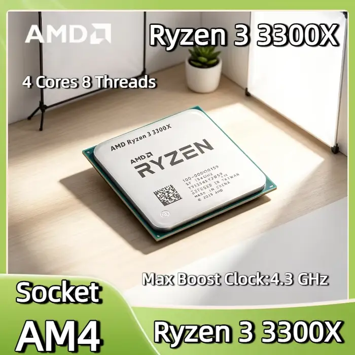 Processeur de jeu AMD R3 3300X Ryzen 3 3300X 4C 8T 4.3GHz Boost 7nm AM4 16MB L3 65W PCIe 4.0 DDR4 32