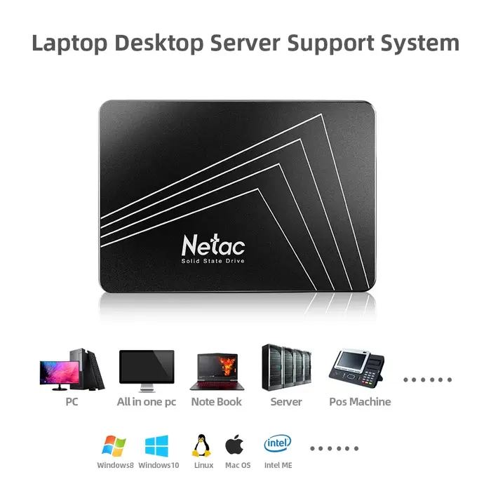 Netac 128gb 256gb 512gb 1tb 2tb SSD SATA3 2.5 pouces disque dur interne SSD pour ordinateur de bureau