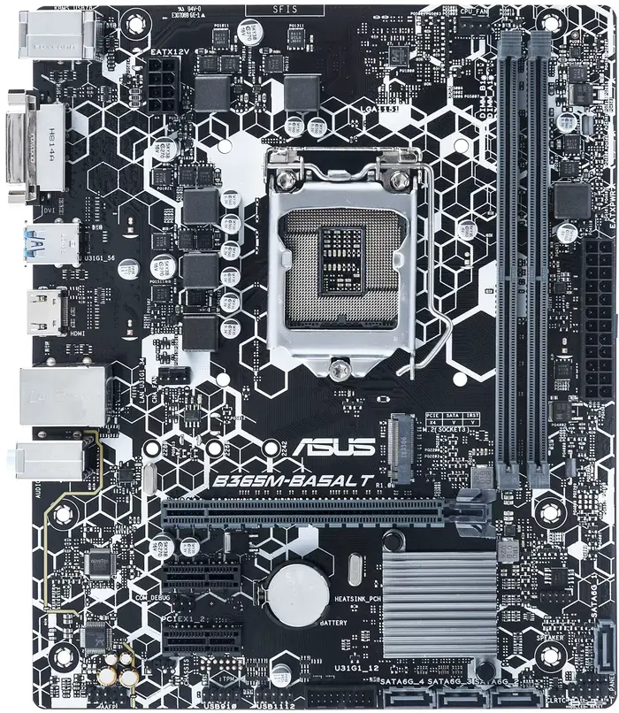 Carte mère ASUS B365M-BASALT LGA 1151 DDR4 32GB M.2 Micro ATX compatible avec les processeurs Core i5-9400F i3-8300 i7-8700 i7-9700