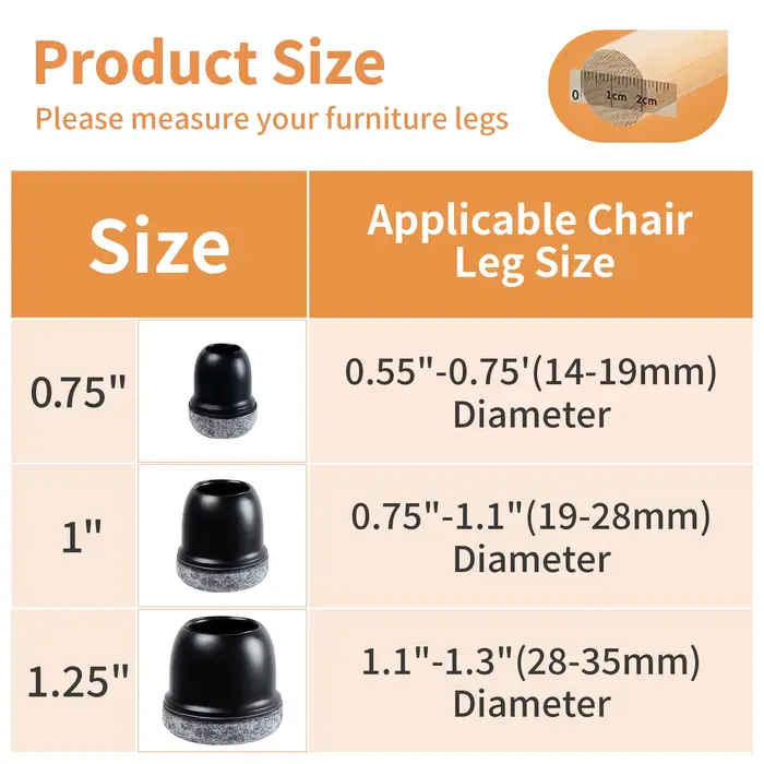 Protecteurs de sol pour pieds de chaise en Silicone