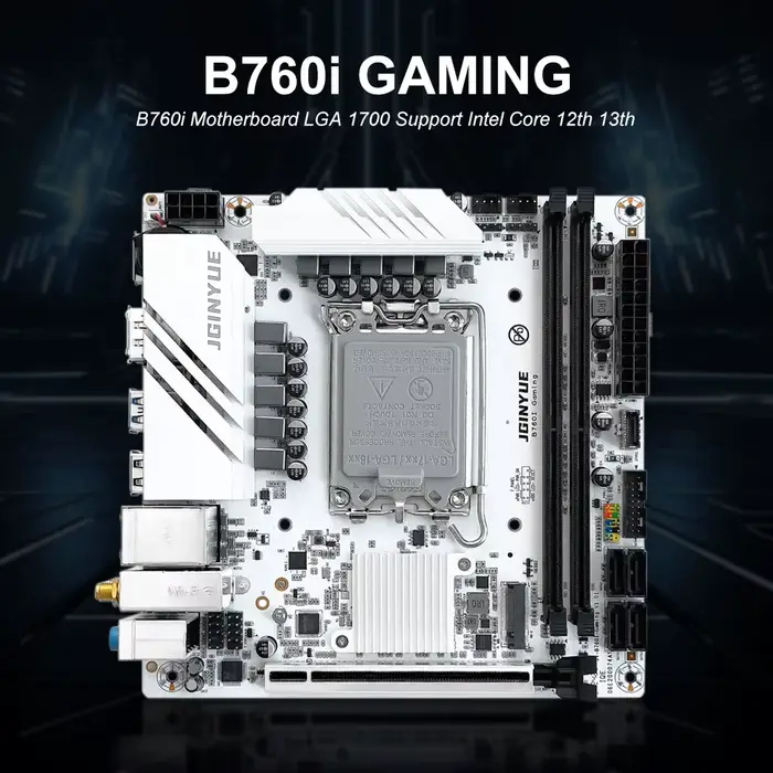 Carte mère JGINYUE B760 LGA 1700 compatible avec les processeurs Intel Core I3/I5/I7/I9 de 12e et 13e génération