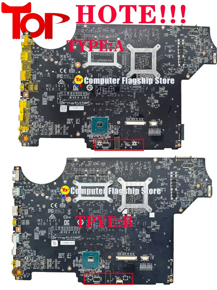 Carte mère pour ordinateur portable MSI MS-16JF1 MS-16JF PE62 GV62 i5-8300H i7-8750H GTX1050 GTX1050Ti