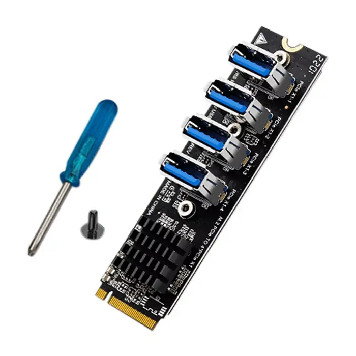 Carte Riser M.2 NVcloser to USB3.0 PCIE X16 1 to 4 PCI Express Multiplier airies Adapter, M2, pour A