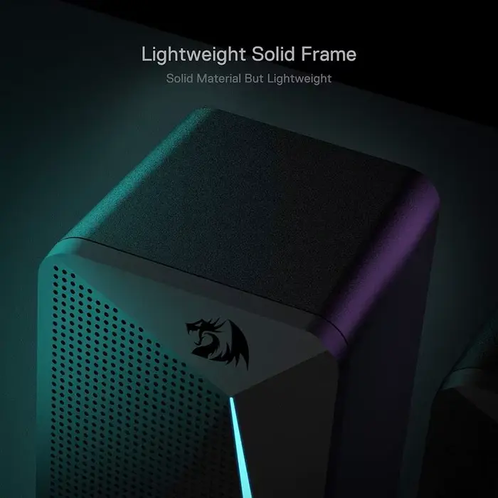 Redragon GS510 Waltz RGB haut-parleurs de bureau, haut-parleur stéréo pour ordinateur PC 2.0 canaux 