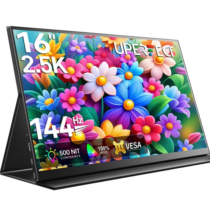 UPERFECT 2K 16 pouces moniteur Portable 144Hz 400Nit avec écran de jeu VESA pour Xbox PS5 téléphone 