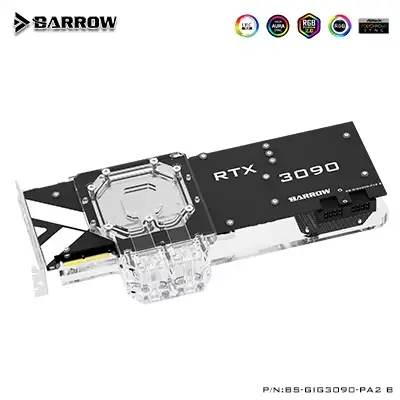Barrow GPU bloc personnalisé refroidisseur d'eau pour GIGABYTE 3090/3080 GAMING EAGLE VISION OC couv