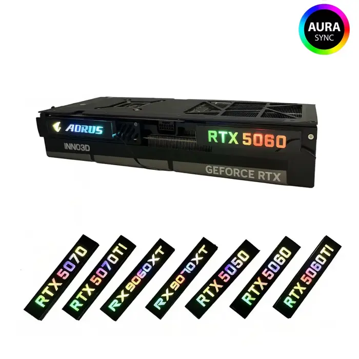 Panneau d'éclairage latéral MOD ARGB VGA GPU pour RTX GTX 5050 5060 5060TI 5070 5070Ti 5080 5090