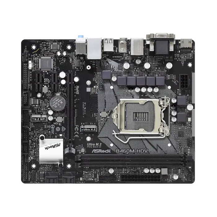 ASRock B460M-HDV carte mère Intel B460 LGA1200 10th Gen Core i9/i7/i5/i3 DDR4 128GB USB3.2 Gen1 SATA3 M.2 PCIe3.0