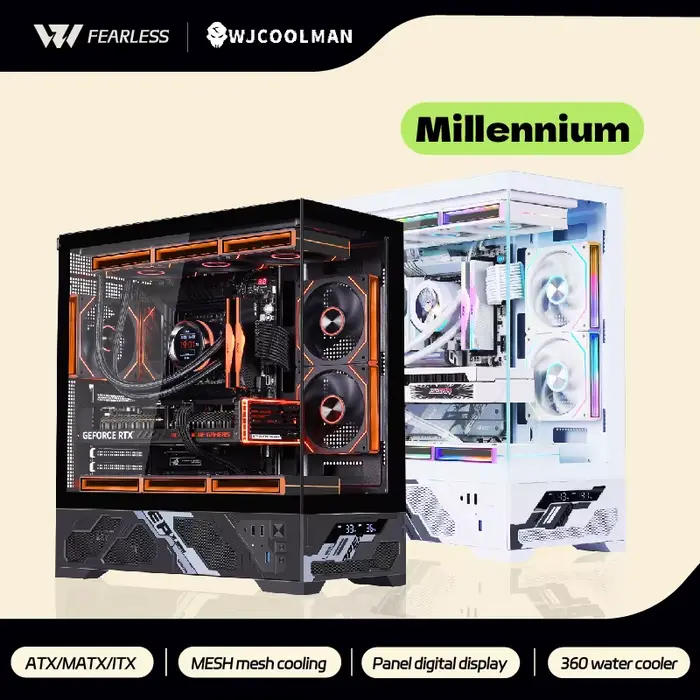 Boîtier PC ATX WJCOOLMAN Millennium avec écran/affichage numérique