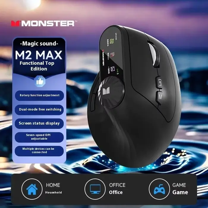 Monster M2 PRO MAX souris de jeu Rechargeable double Mode DPI léger ergonomique personnalisé Vertical sans fil