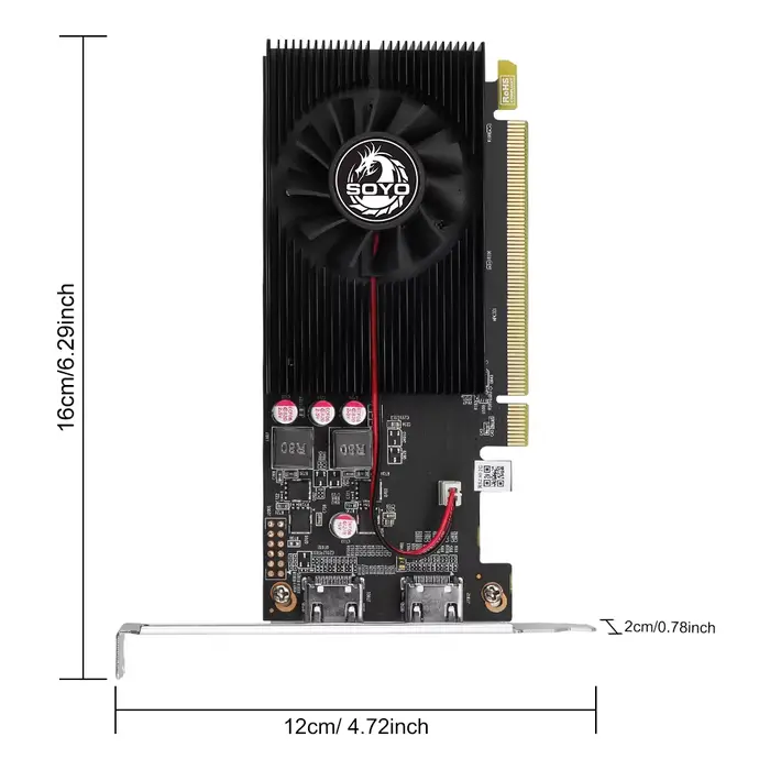 SOYO AMD R5 230 2GB GDDR3 carte graphique HDMIx2 64 bits pour ordinateur PC