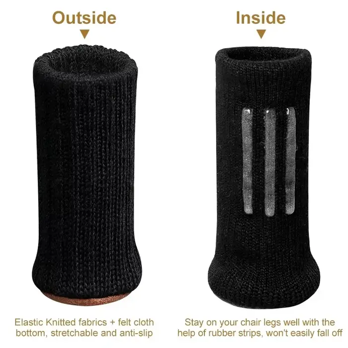 Chaussettes de jambe de chaise en silicone multi-documents avec design antidérapant