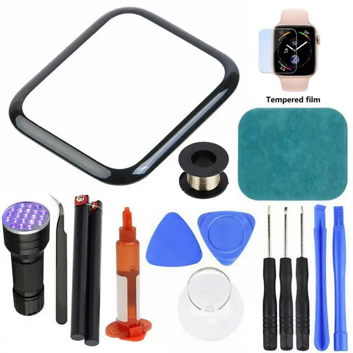 Kit de réparation de colle UV de remplacement de couvercle en verre LCD avant précis pour Apple Watch série 2/3/4/5/6 38mm 42mm 40mm 44