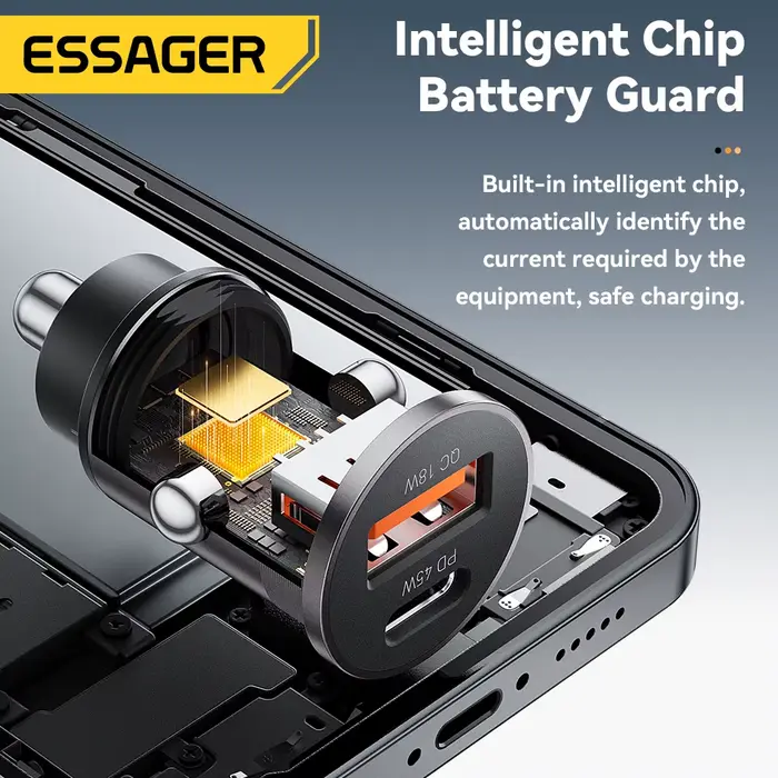 Essager 45W chargeur de voiture charge rapide double Port PD QC3.0 type-c