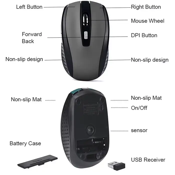 Souris de jeu sans fil 2.4G