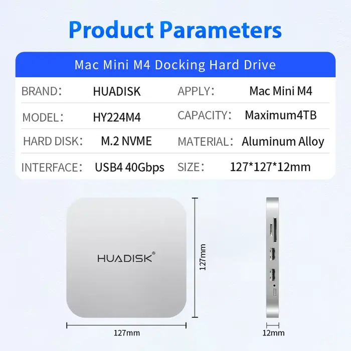 HUADISK M4 pour Mac Mini station d'accueil dédiée extension de stockage de disque dur