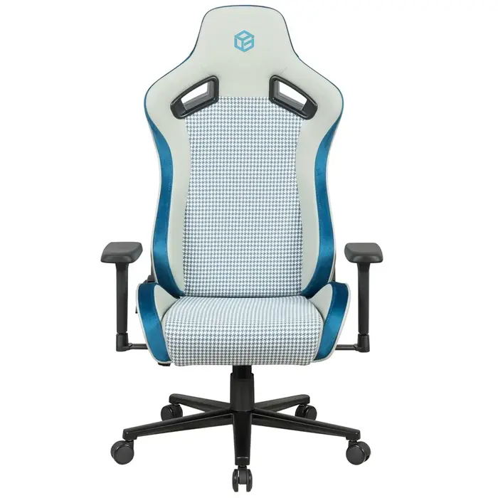 Fauteuil de jeu E-Sports en cuir et velours blanc