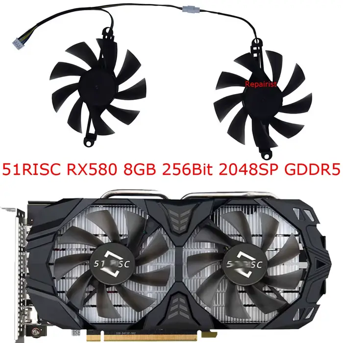 Ventilateur de carte vidéo de refroidissement graphique pour 51risc RX6600M 8GB
