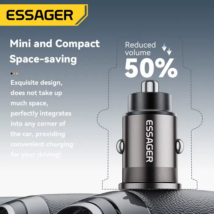 Essager 45W chargeur de voiture charge rapide double Port PD QC3.0 type-c
