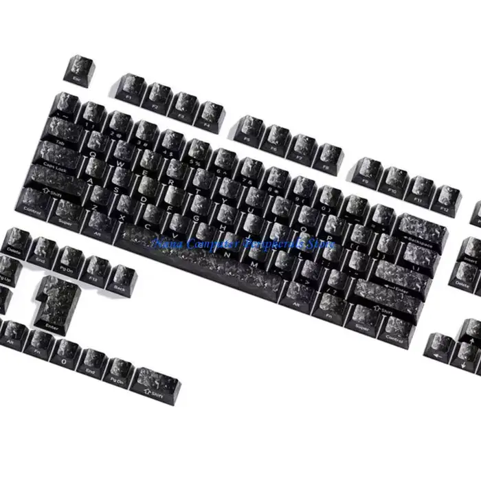 F68C – jeu capuchons touches aspect carbone, 119 touches compatibles avec claviers mécaniques