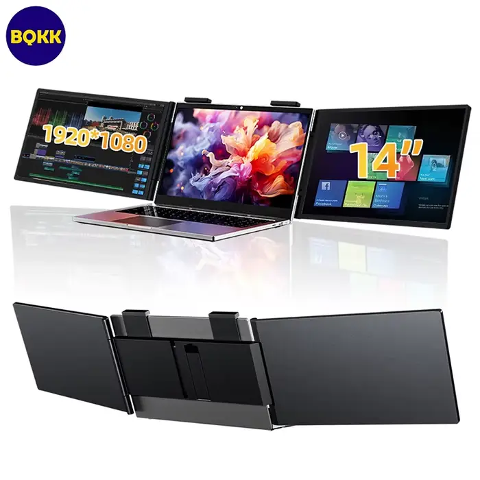 Moniteur portable double écran 14 pouces 1080P FHD 2IPS, triple écran pour ordinateur portable, jeux