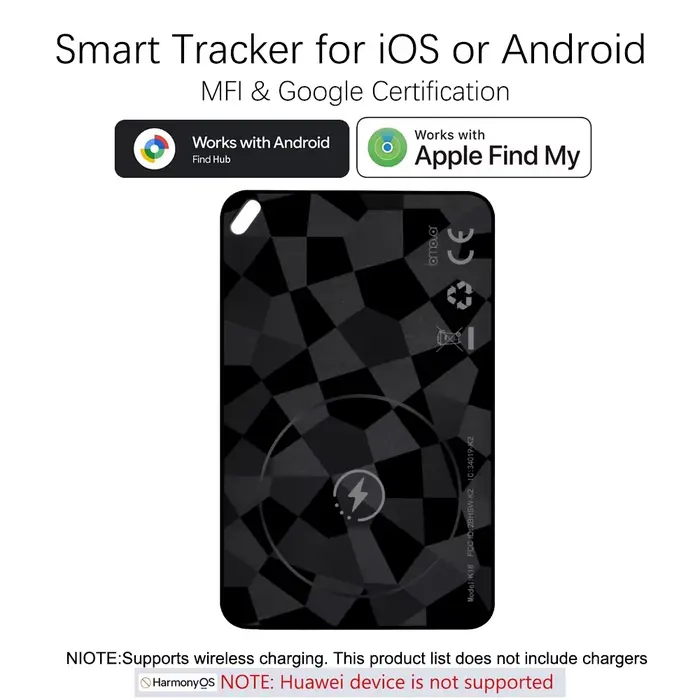 Nouveau traqueur de portefeuille pour Android et IOS, carte de suivi intelligente Compatible avec Fi