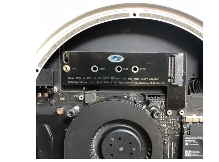 Carte SSD M.2 NGFF NVMe pour mise à niveau Mac mini fin 2014 année A1347 série MEG (uniquement pour fin 2014 ans