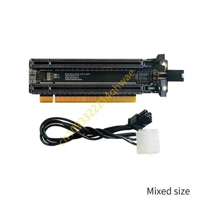 PCIe4.0 x16 1 à 2 Carte d'extension PCIe-bifurcation x16 à x8x8 / 4P alimentation Gen4 Split Card Splitter