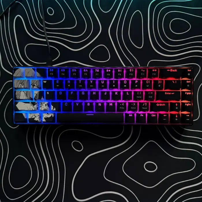 Clavier de jeu mécanique, connexion filaire USB-C ergonomique, clavier de jeu filaire rétroéclairé 6