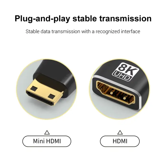Adaptateur Compatible HDMI Mini/Micro HDMI vers HDMI, convertisseur 8K 60Hz 4K 120Hz/144Hz mâle vers