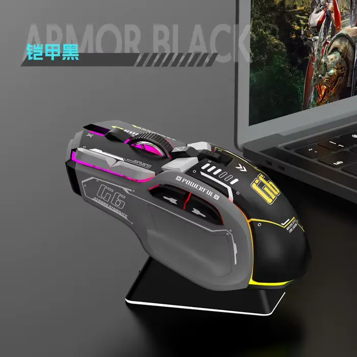 Souris de jeu mécanique sans fil Bluetooth G6, trois modes, rétroéclairage Rgb, silencieuse, Type C,