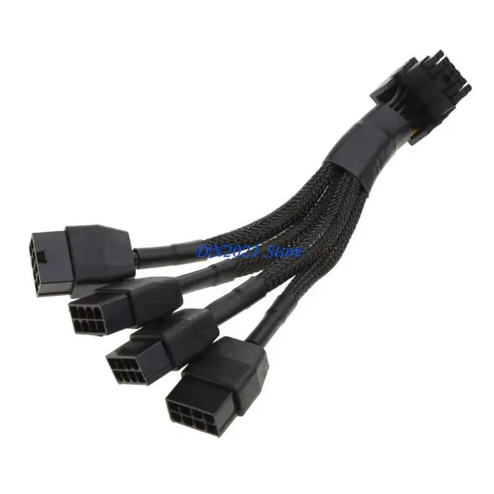 F3ke 3x8pin à 16pin PCIe 5.0 Adapter Line pour CPU RTX4090 RTX4080 12VHPWR 90 DEGRUME