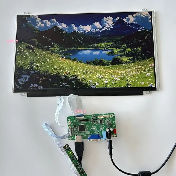 Écran de moniteur avec panneau IPS EDP, 15.6 pouces, 1920x1080, carte contrôleur, VGA, HDMI, compati