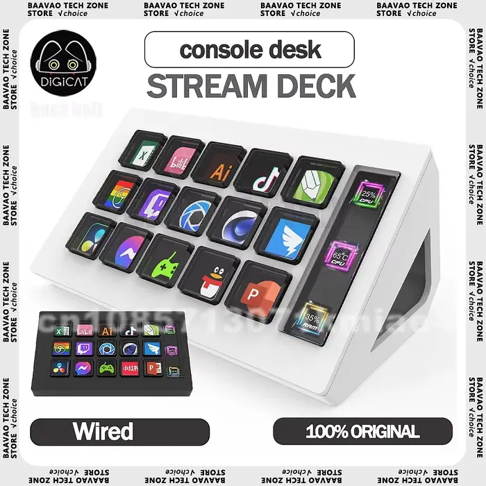 Mini clavier visuel bouton LCD 15 touches contrôleur de création de contenu en direct
