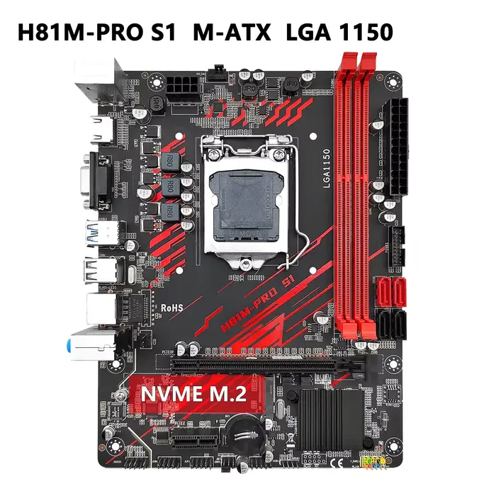 Carte mère MACHINIST H81M PRO S1 LGA 1150, compatible avec les processeurs Pentium Core I3 I5 I7 4e