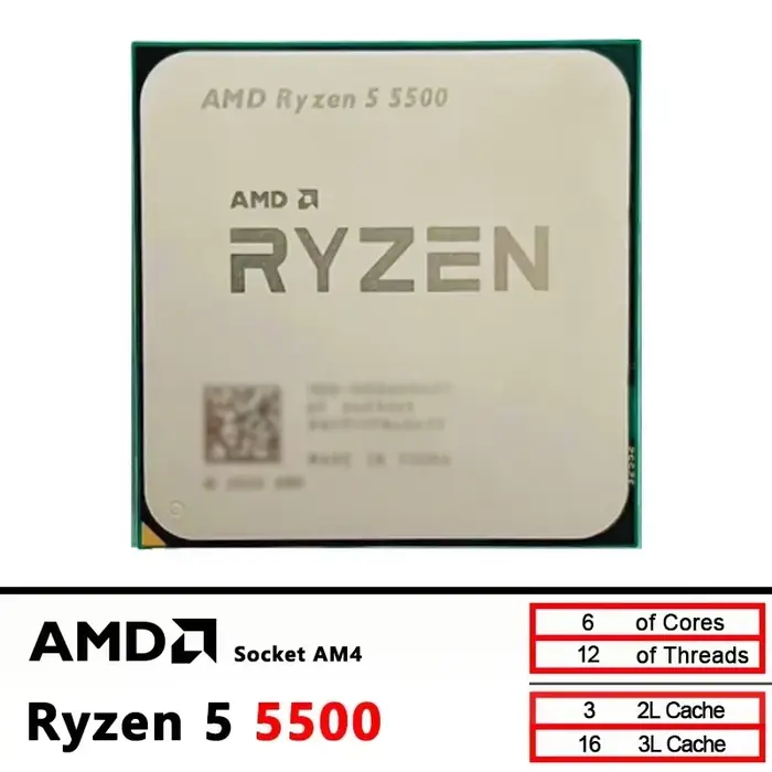 Processeur AMD Ryzen R5 5500X 6 cœurs 12 threads 4
