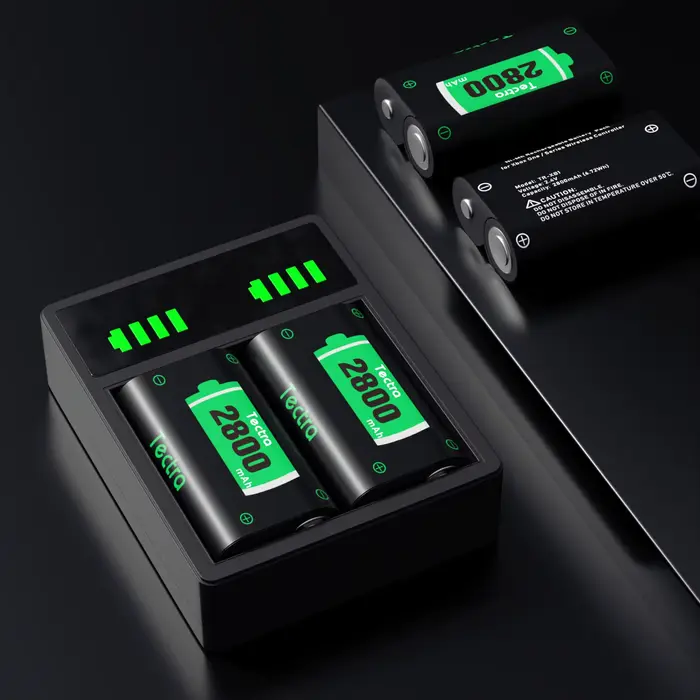 Batterie rechargeable Tectra 2800mAh avec chargeur double LED pour Xbox Series X | Manette