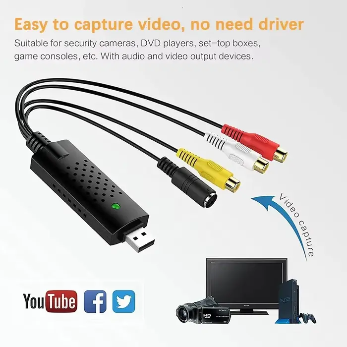 Carte de capture vidéo Easy Cap pour convertir VHS