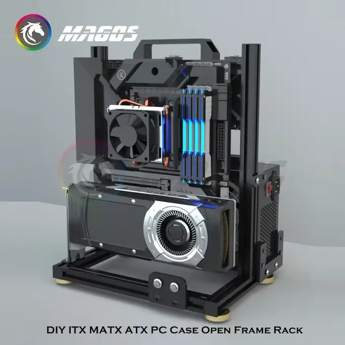Armoire de jeu MOD ITX MATX, boîtier PC, cadre ouvert, tour ATX créative en aluminium, support de châssis d'ordinateur de jeu de bureau, bricolage
