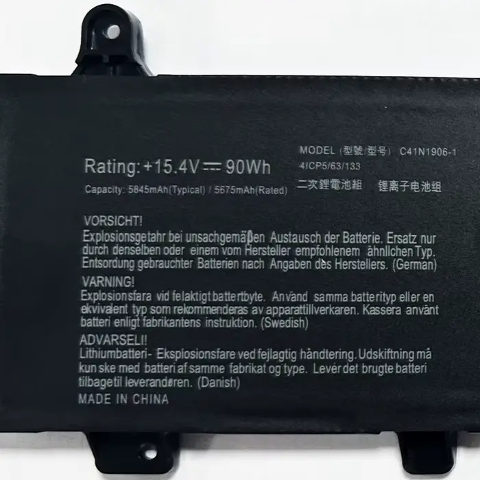Batterie d'ordinateur portable C41N1906-1 15.4V 90Wh