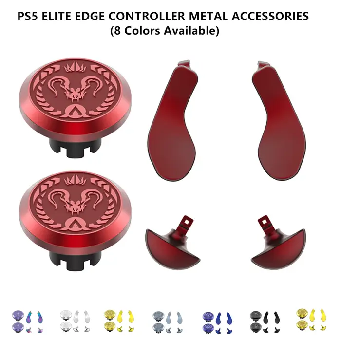Capuchon et jeu de palettes de Joystick en métal 6 en 1 pour manette PS5 Elite