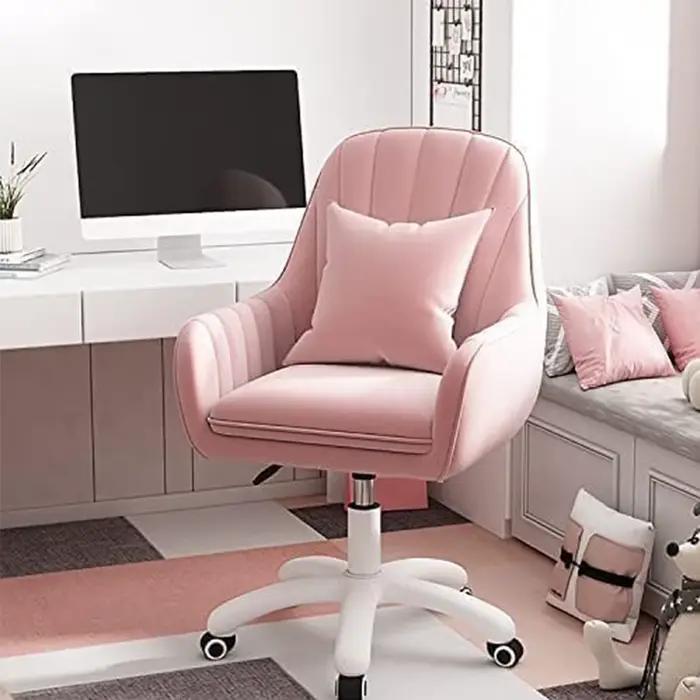 Accueil chaise de bureau chaise d'ordinateur dossier moyen rembourré moderne tufté chaise de bureau