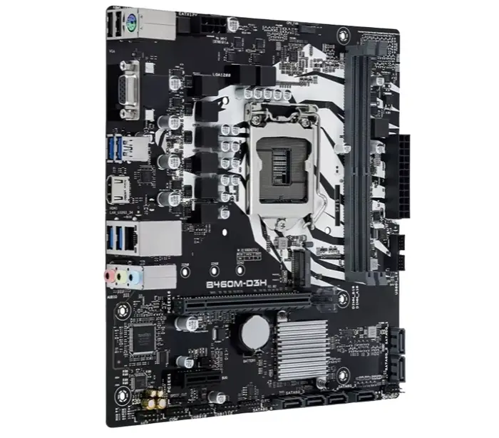 Carte mère B460M-D3H LGA 1200 Intel B460 2xDDR4 64 Go M.2 Miro-ATX compatible avec les processeurs i5-10400