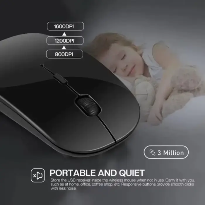 Souris de jeu sans fil Portable
