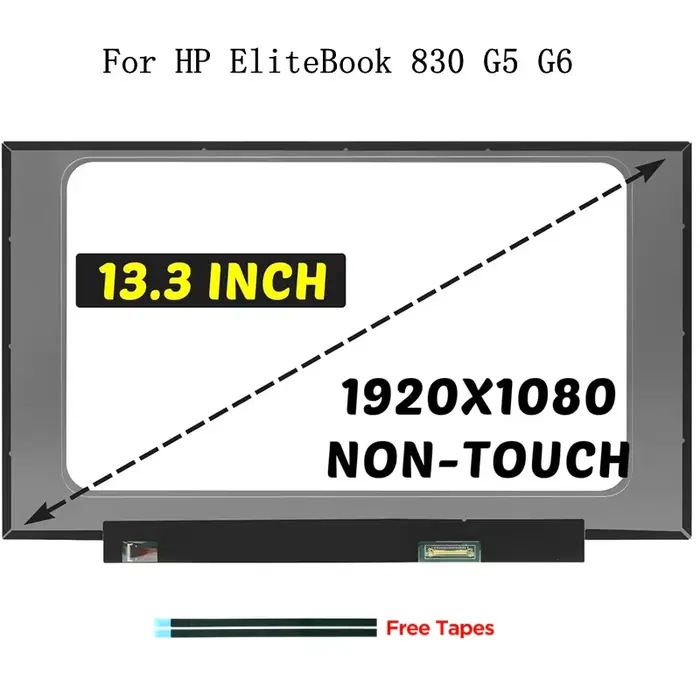 Pour HP ElitePle830 G5 G6 FHD 1920x1080 Affichage 30 broches eDP 13.3 IPS Ordinateur Portable Écran 