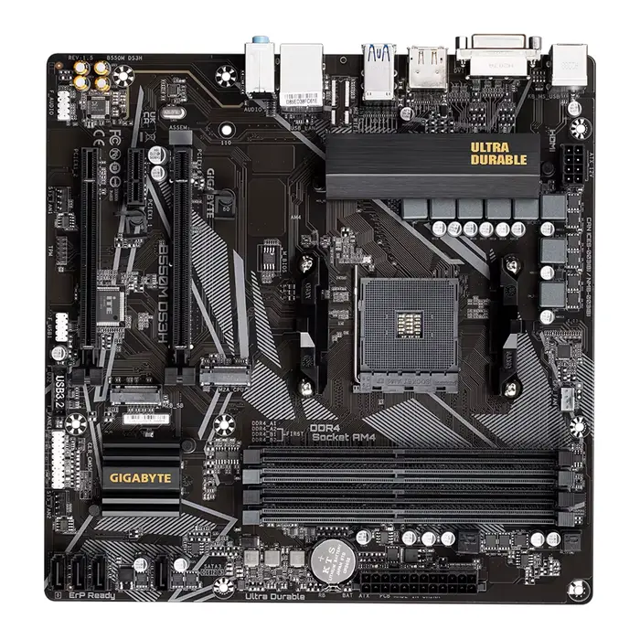 Carte mère GIGABYTE B550M DS3H AM4 compatible avec les processeurs AMD B550 Ryzen 5 5600G/5600X