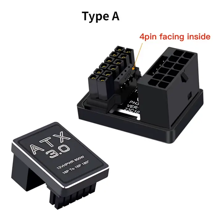 Adaptateur de câble d'alimentation ATX 3.0 12VHPWR, 12 + 4 16 broches, 600W, connecteur d'angle rési