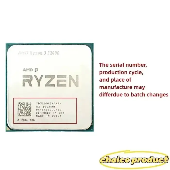 Processeur AMD Ryzen 3 R3 3200G 100% neuf et original