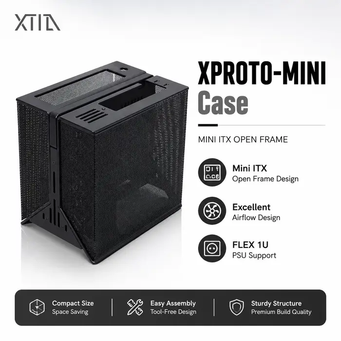 Boîtier Mini ITX XTIA XPROTO-MINI Open Air