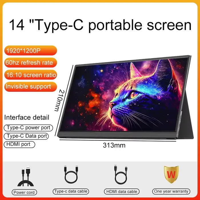 LANLIPU – moniteur Portable 14/16 pouces, écran de jeu ultra-fin 1920x1200, avec Type C Mini HDMI, p